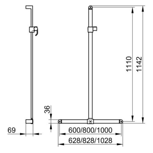 Душевая штанга с поручнем Keuco Elegance 31614 010611 - фото 2