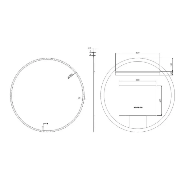 Зеркало с подсветкой Boheme 100 см золото матовое, по запросу - фото 2
