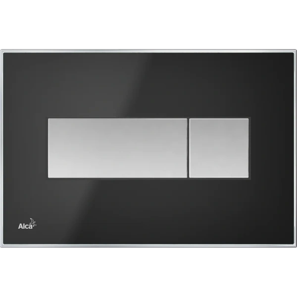 Клавиша смыва Alcaplast черная матовая/кнопки хром матовый - фото 1