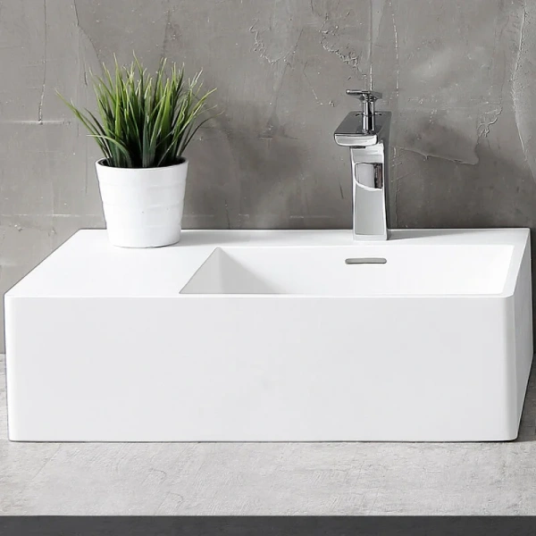 Раковина Abber Stein 56 см правосторонняя, белые - фото 4