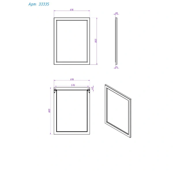 Зеркало Caprigo Albion Promo 60 см стилл - фото 2