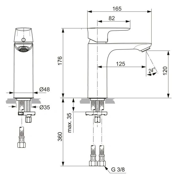 Смеситель для раковины Ideal Standard Connect Air хром - фото 2