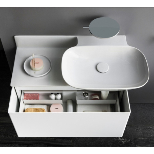 Раковина Laufen Ino 90 см полка слева белая матовая - фото 3