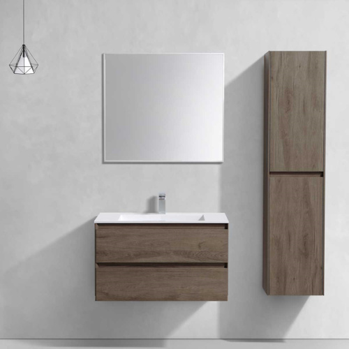 Тумба под раковину подвесная Vincea Luka 79,2 см R.Oak, современная, hi-tech - фото 3