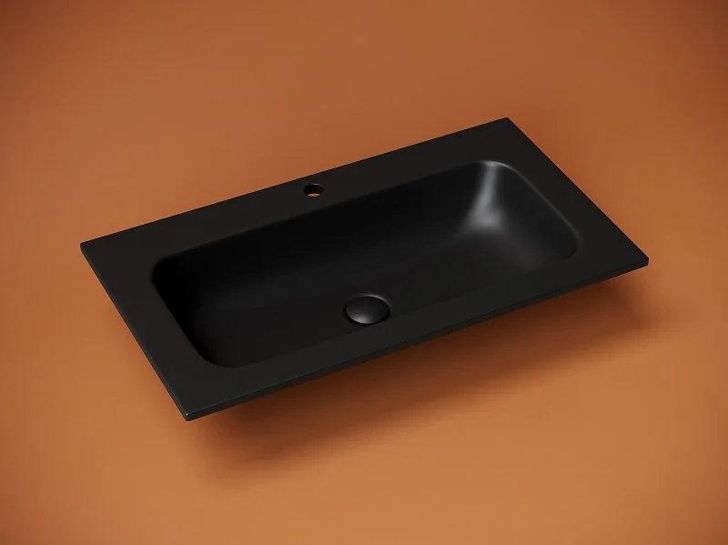 Раковина Ceramica Nova Grace 81 см черная c отверстием под смеситель - фото 3