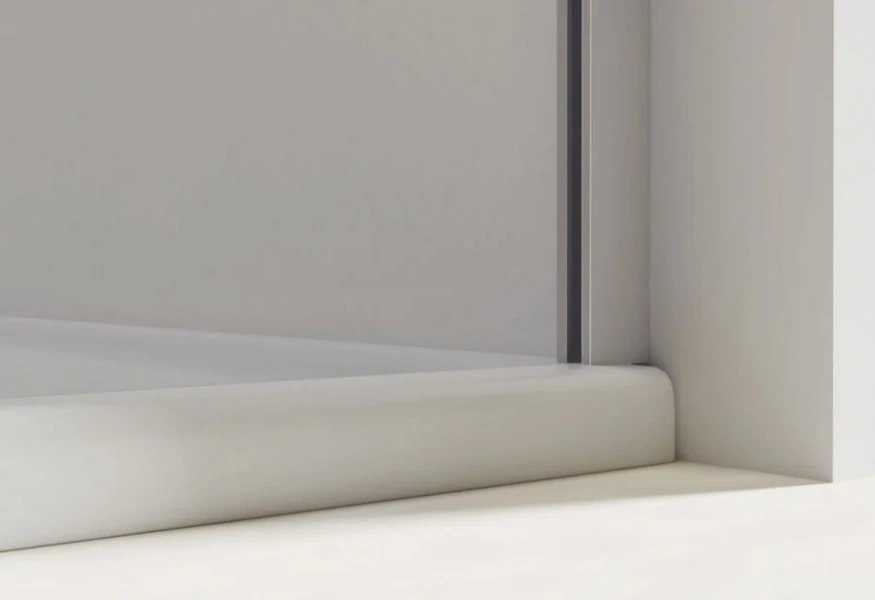 Душевая дверь в нишу Vincea Extra 110 см профиль черный, стекло прозрачное, распашные - фото 6