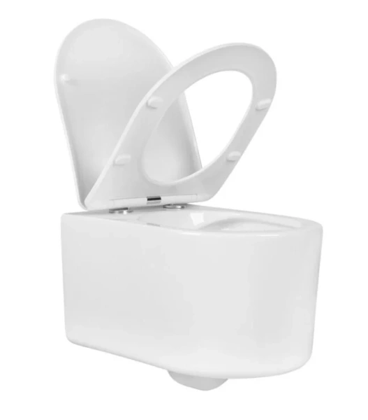 Унитаз подвесной Акватек Мия белый, безободковые, сиденье с микролифтом , с антивсплеском - фото 5