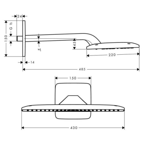 Верхний душ Hansgrohe Raindance 27372000 - фото 2