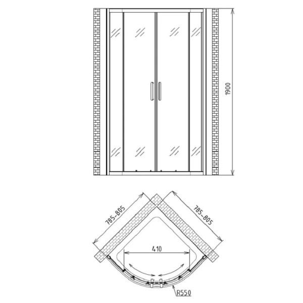 Душевой уголок Gemy Victoria 80х80 см стекло прозрачное - фото 2