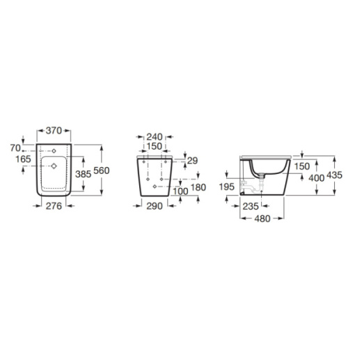 Биде напольное Roca Inspira белое - фото 3