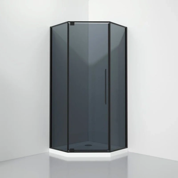 Душевой уголок Black&White Stellar Wind 100x100 см профиль черный, стекло серое - фото 1