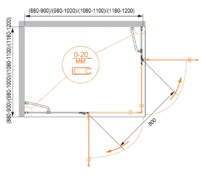 Душевой уголок Cezares Bergamo 90х90 см стекло прозрачное - фото 2