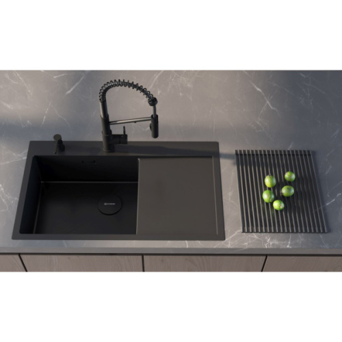 Мойка для кухни Omoikiri Akisame 86-GB-L 86 см левая графит - фото 2