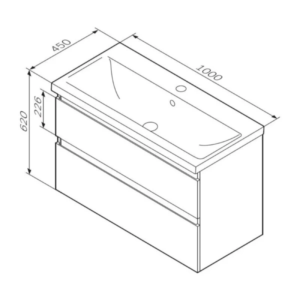 Тумба под раковину подвесная Am.Pm X-Joy 100 см белый глянец, нет в наличии - фото 2