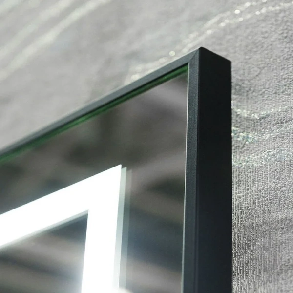 Зеркало с подсветкой BelBagno Kraft 50 см черное, в черной раме - фото 7