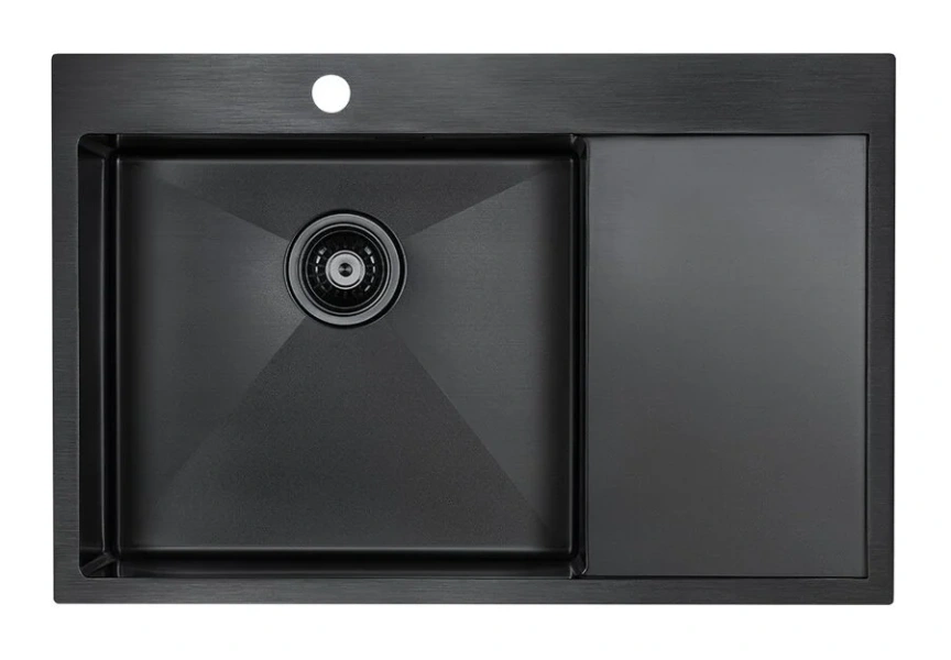 Мойка для кухни Paulmark Elde 78 см вороненая сталь, левая - фото 1
