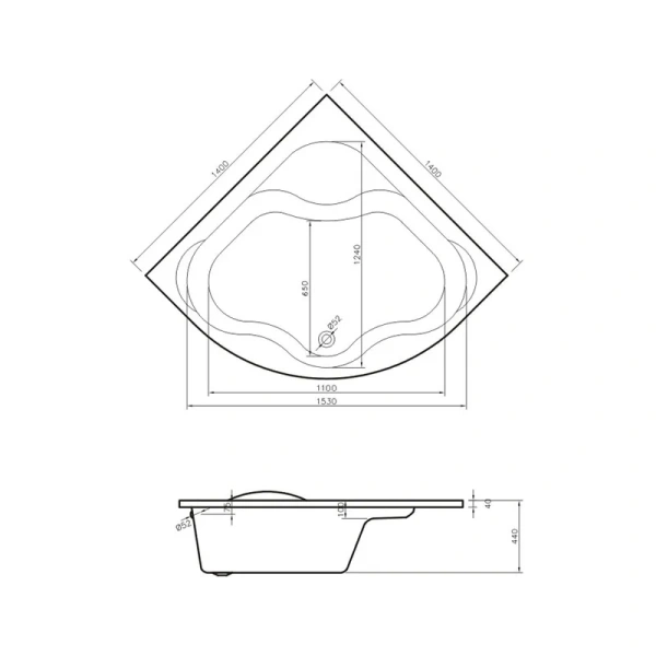 Ванна акриловая Lavinia Boho Aveo 140x140 см угловая, по запросу - фото 9