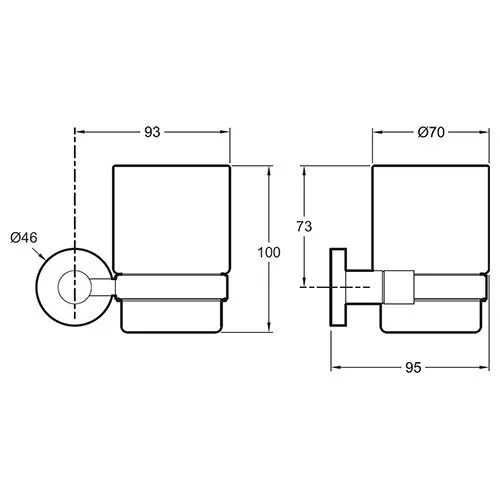 Стакан для ванной Jacob Delafon EO Classique хром, современные, hi-tech - фото 2