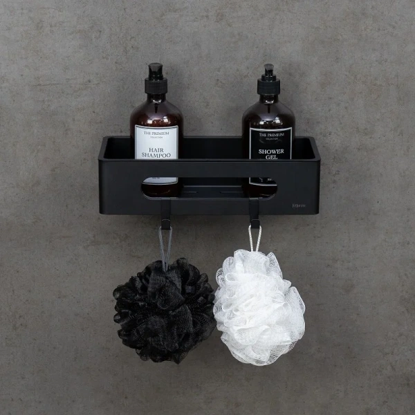 Полочка для ванной Lemark Shelf Line черная - фото 3