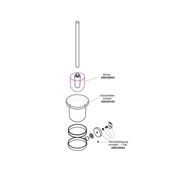 Ершик Ideal Standard Iom A9119 настенный, современные, hi-tech - фото 2