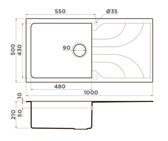 Мойка для кухни Omoikiri Yasugata 100-DC 100 см темный шоколад, врезные - фото 2