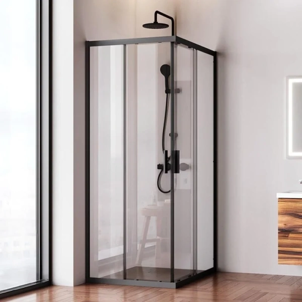 Душевой уголок Am.Pm Gem 100x80 см профиль черный - фото 3
