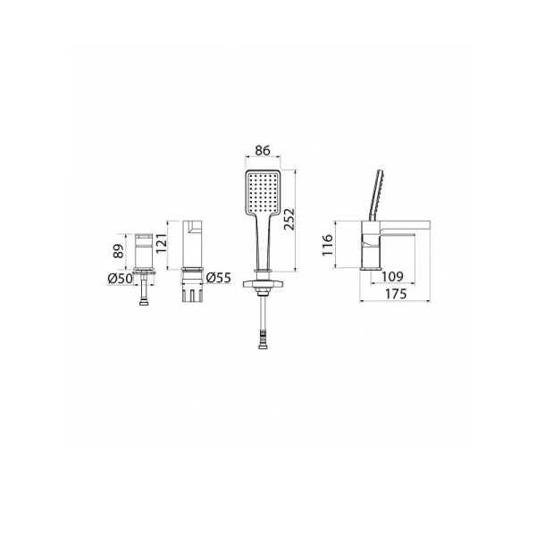 Смеситель для ванны IDDIS Slide на борт - фото 2