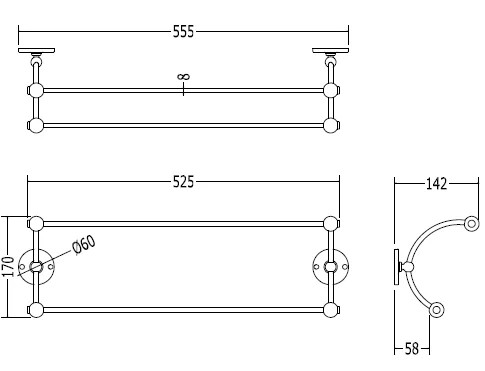 Полотенцедержатель для ванной двойной Devon&Devon Cavendish WM09 - фото 3