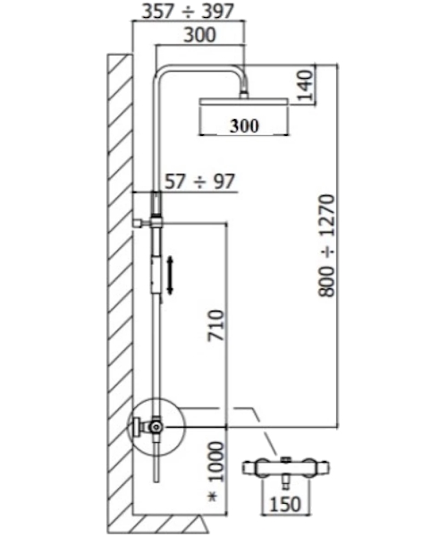 Душевая стойка Paffoni Birillo Master King с термостатом, хром - фото 3