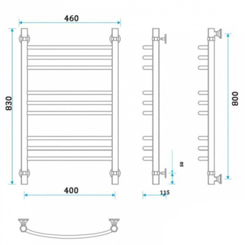 Полотенцесушитель водяной Energy Prestige 80x40 - фото 3