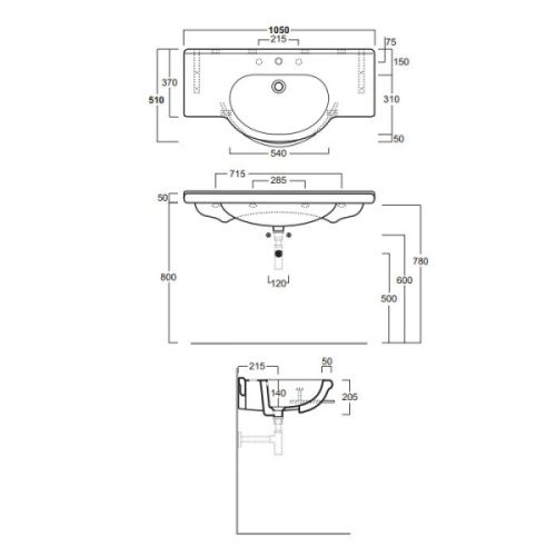 Раковина Simas Lavabi d’arredo Montercarlo TOP 60 - фото 3