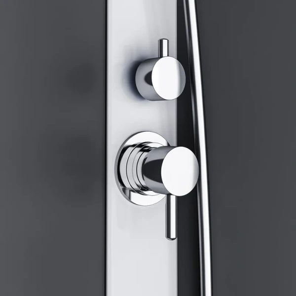 Душевая кабина Am.Pm X-Joy 90х90 см профиль графит, угловые, без гидромассажа, c тропическим душем, без крыши - фото 5