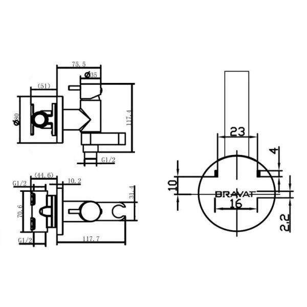 Смеситель с гигиеническим душем Bravat Eler D9137CP-RUS - фото 2