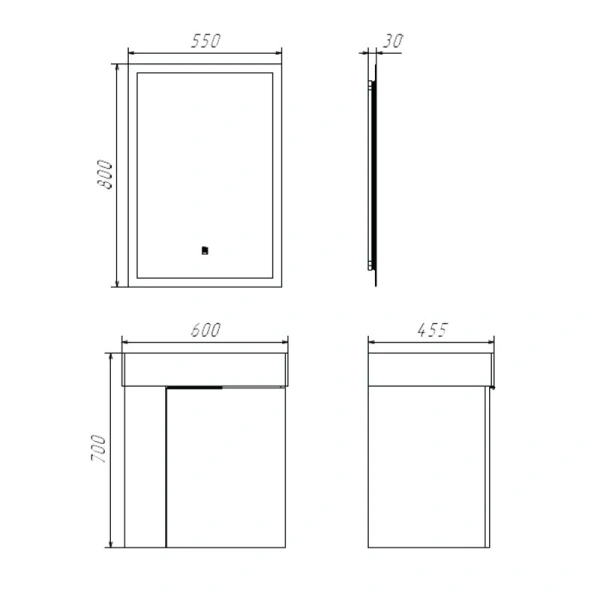 Тумба с раковиной подвесная Comforty Асти 60П 60 см бетон светлый - фото 2