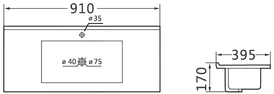 Раковина мебельная Vincea 90 см белая index_1 - фото 3