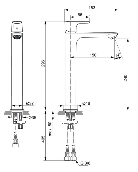 Смеситель для раковины Ideal Standard Connect Air хром - фото 2