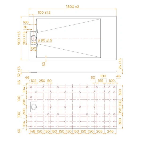 Душевой поддон RGW TUS-W 90x180 см белый - фото 2