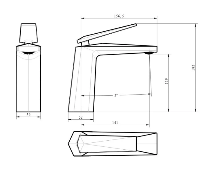 Смеситель для раковины Boheme Venturo однорычажный - фото 2