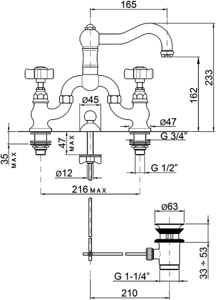 Смеситель для раковины, хром, Nicolazzi D.Anglaises, для раковины - фото 2