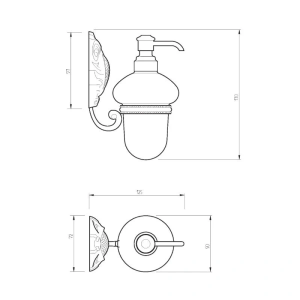 Дозатор для мыла Migliore Cleopatra бронза, классические, ретро, декорированные - фото 2
