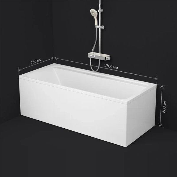 Ванна акриловая Am.Pm Inspire 2.0 W52A-170-075W-A 170х75 см прямоугольная - фото 3