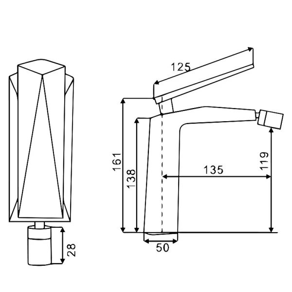 Смеситель для биде Boheme Venturo GunMetal Shine, для биде - фото 2