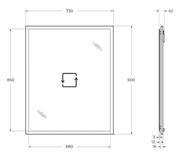 Зеркало с подсветкой Cezares Tiffany 73 см Nero Grafite, нет в наличии - фото 2