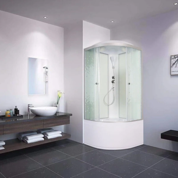 Душевая кабина Deto L 100x100 см с сиденьем, угловые, недорогие, для дачи, без гидромассажа, c тропическим душем, с вентиляцией, с крышей, с сиденьем - фото 5