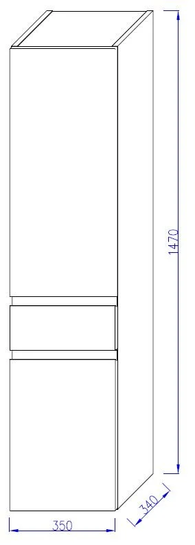 Шкаф-пенал подвесной Jacob Delafon Madeleine 35 см левый, блестящий черный, нет в наличии - фото 2