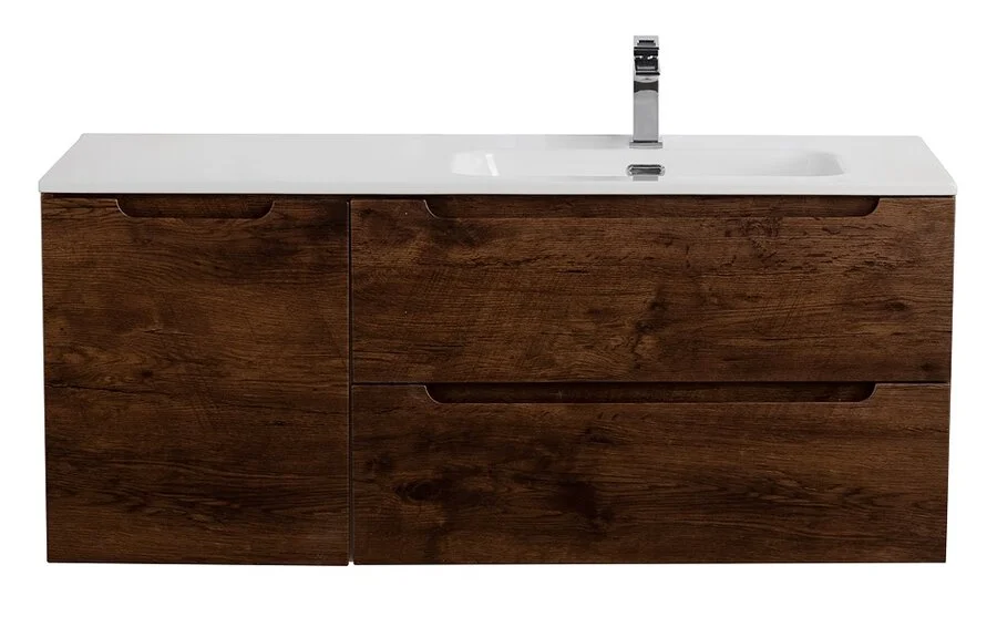 Тумба под раковину подвесная BelBagno Etna 120 см правосторонняя Rovere Moro, современная, hi-tech - фото 3