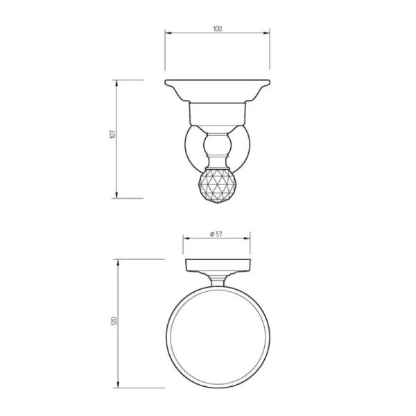 Мыльница Migliore Amerida бронза, классические, ретро, с кристаллами swarovski - фото 2