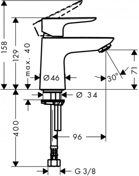 Кран для раковины Hansgrohe Talis E 71706000 - фото 2