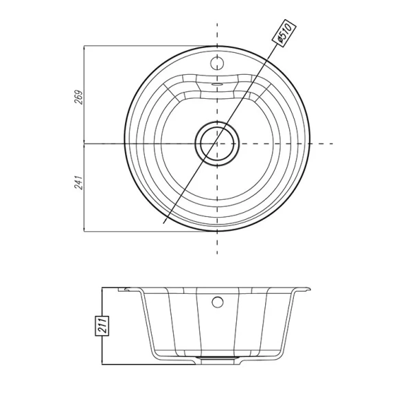 Мойка для кухни Акватон Мида 1A712732MD2 51 см литой мрамор - фото 2