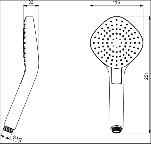 Лейка для душа Ideal Standard IdealRain Evo ромбическая, 3 режима - фото 2